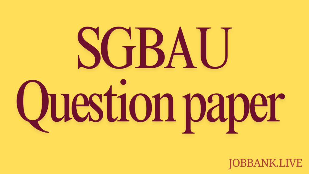 SGBAU Question Paper